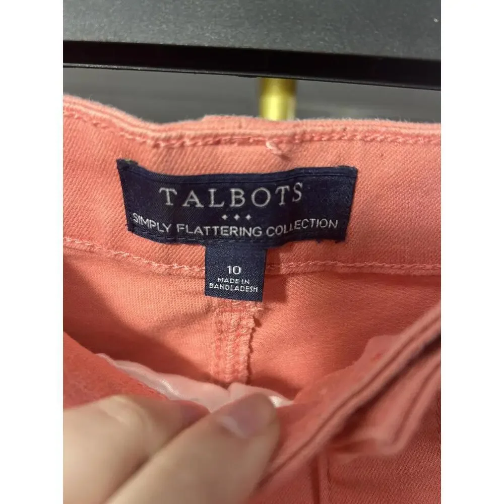 TALBOTS Womens Size 10 Pink Simply Flattering Jegging Crop Skinny Denim Jeans